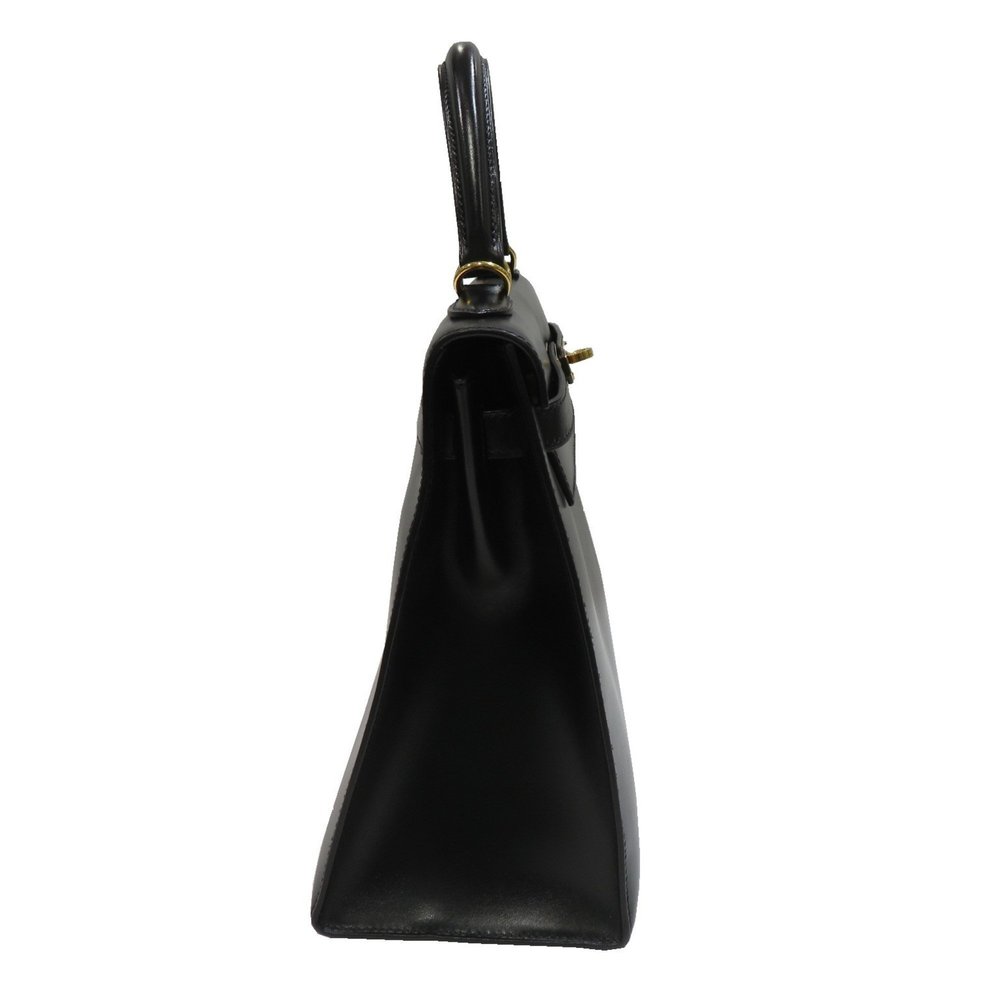 HERMES Kelly 32 Outer stitching Handbag Black/G hardware Box calf □I stamp D1... - Picture 4 of 16